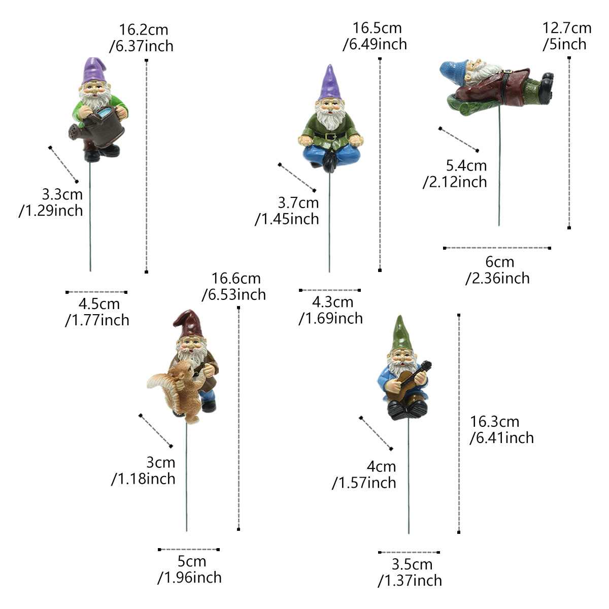  Spot Resin Dwarf Set Dwarf Set Five-Flower Bonsai Decoration Courtyard Dwarf Plug-In Batch