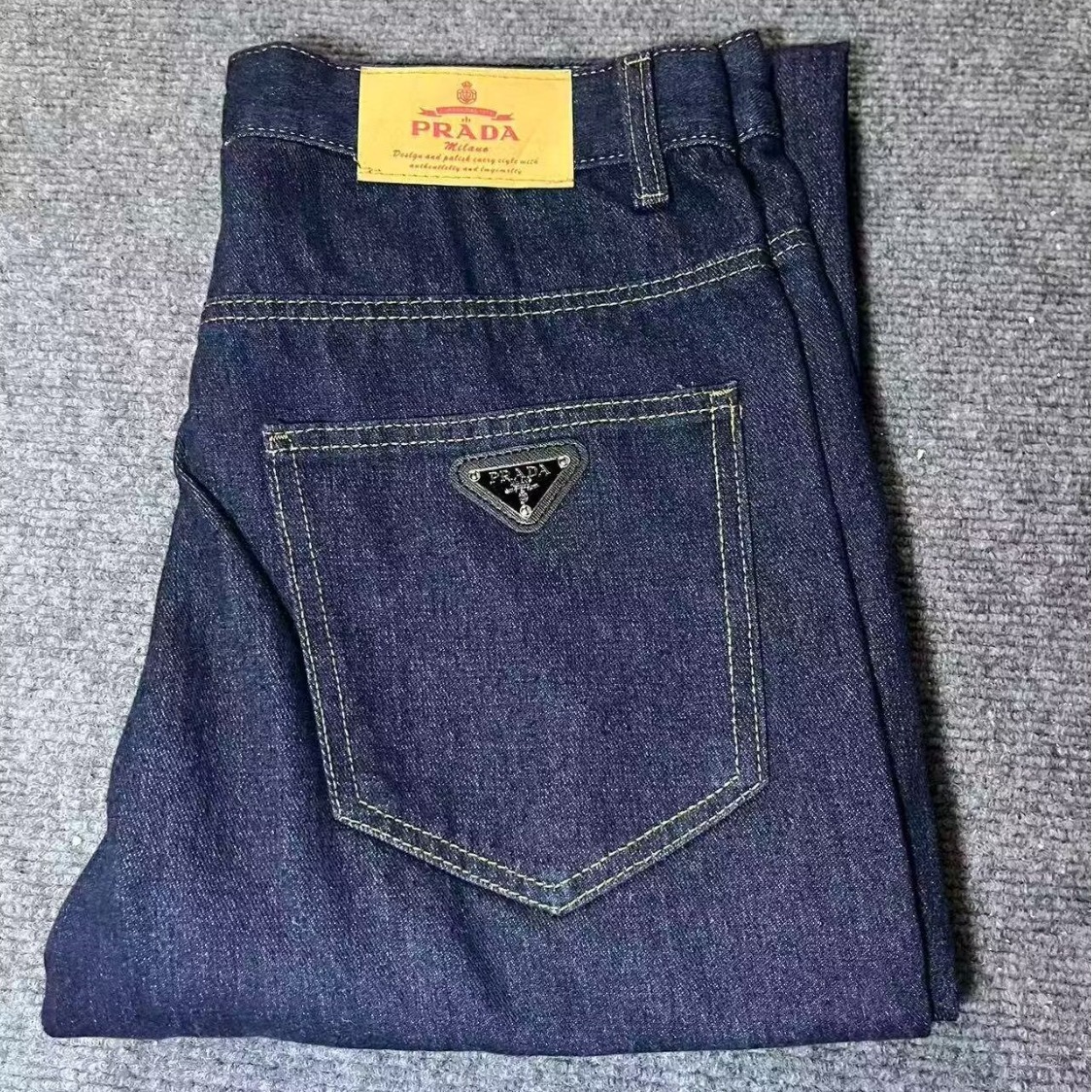 Kişi cins şalvarı, yuyulmuş denim, slim düz kəsik