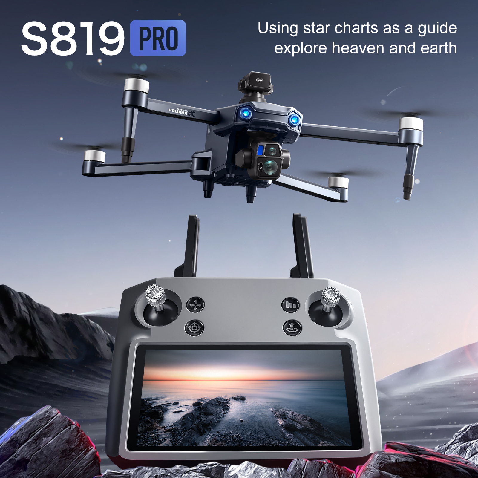 S819 Drone GPS WIFI 6KM 3-axis Gimbal 2.7K Camera Obstacle