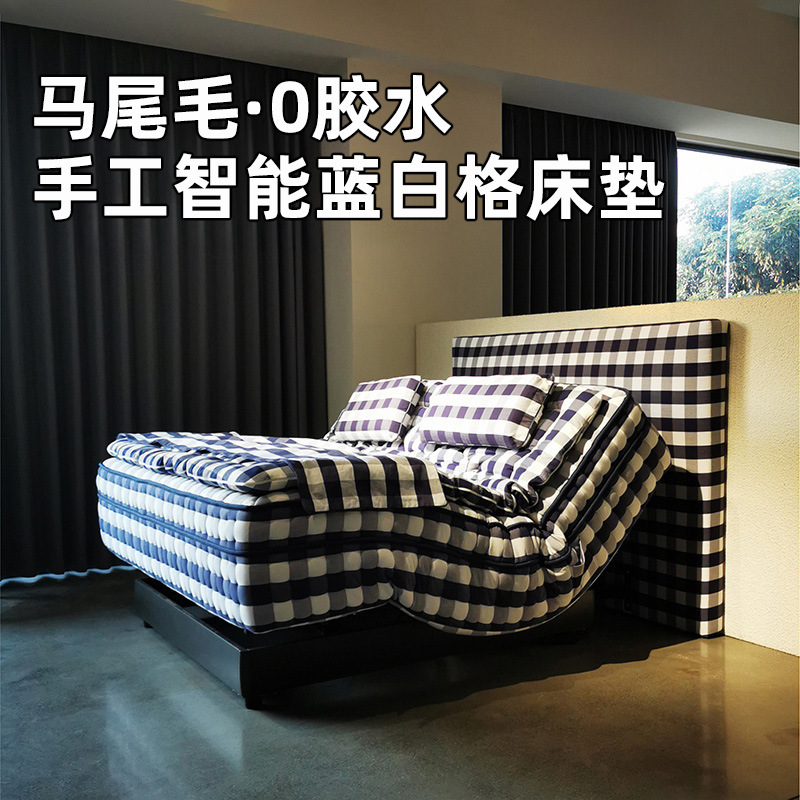 马尾毛手工电动AI床垫智能调节零重力止鼾席梦思助起多功能床软垫|undefined