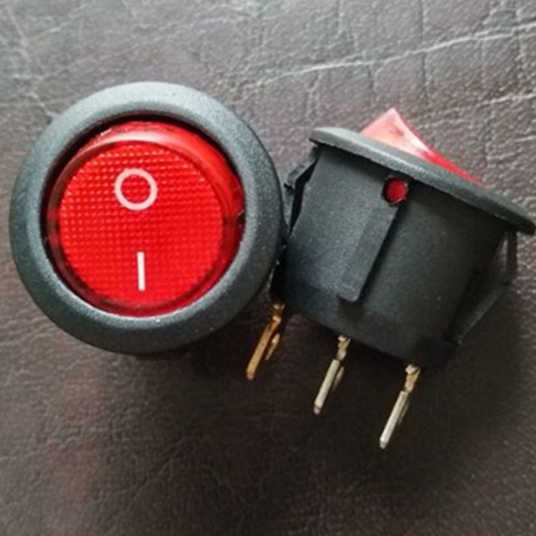 全圆三脚带灯红色圆三脚带灯开孔23MM船型开关KCD1排插开关