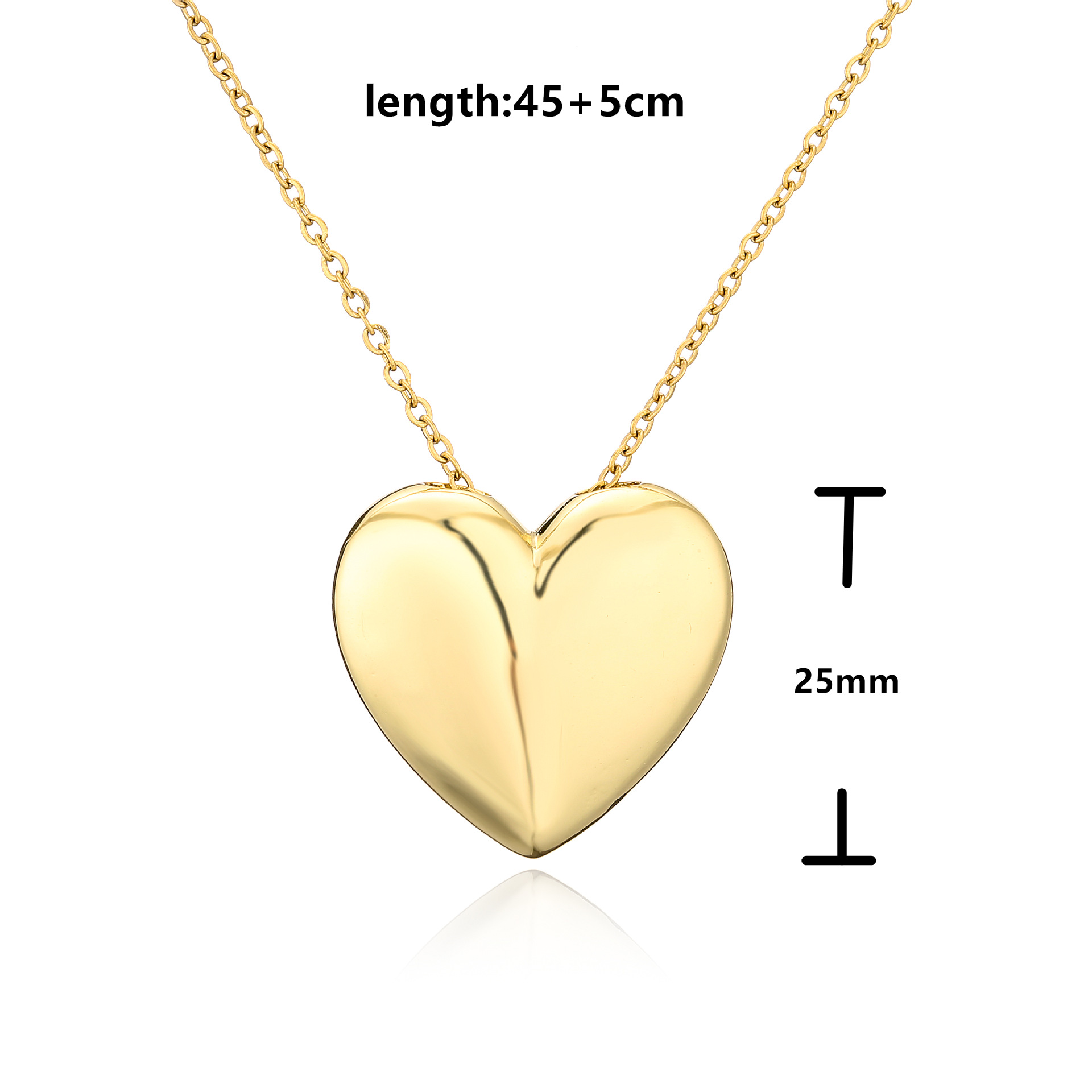 New Style Copper Inlaid Zircon 18k Gold Plated Heart Stud Earrings Necklace Opening Ring display picture 5