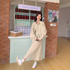 早秋穿搭一整套卫衣套装女秋季2025新款休闲减龄背心连衣裙两件套