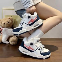港风时尚2024秋款原创小众气垫板鞋女超轻薄款百搭运动休闲小白鞋