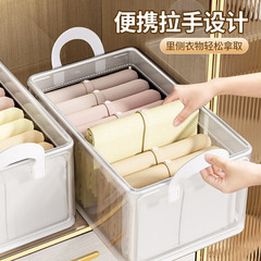 透明PVC衣服收纳箱家用放衣物裤子整理衣柜分层收纳钢架储物箱筐