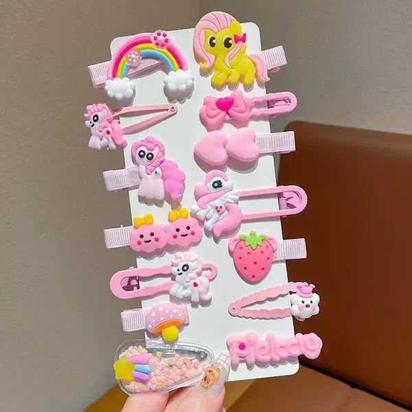 0715-3# Soft rubber powder horse 14 pieces