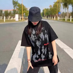 Vamtac ピュアコットン T Y2k レトログラフィティ絞り染め半袖ストリートサマートップ Tシャツユニセックス