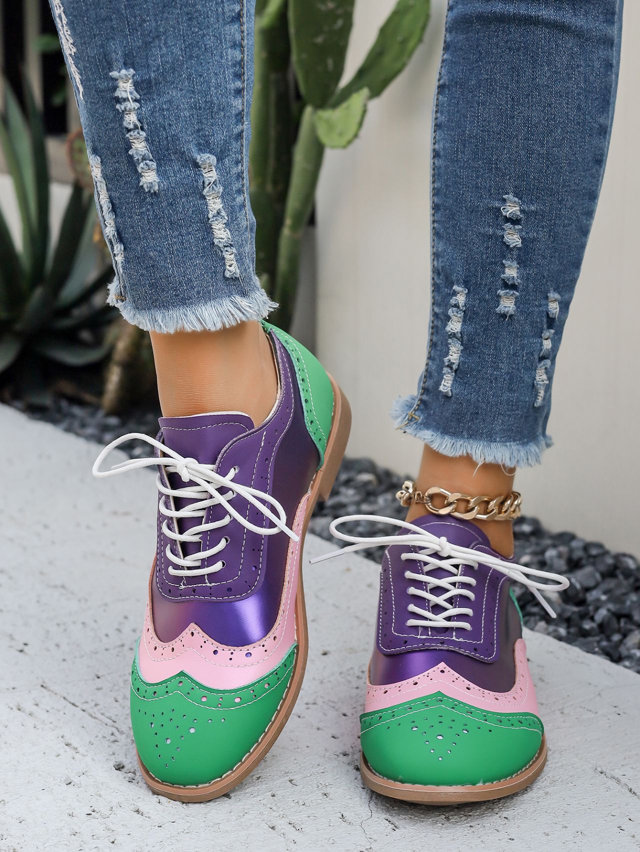 Dámské boty ve stylu brogue, velké velikosti_voghion.com