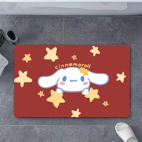 Cartoon bathroom technology cloth absorbent soft rubber floor mat bathroom door non-slip quick-drying foot mat