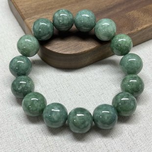 Floating Flower Natural Jade Beads Bracelet Burmese Material A Goods Jade Beads Bracelet Single Ring Hand Jewelry Plate Play