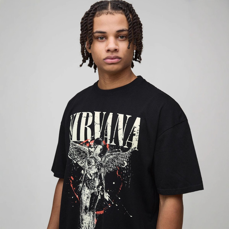 Oversized Nirvana Printed T-Shirt Cross-Border Oversized Nirvana Printed T-Shirt