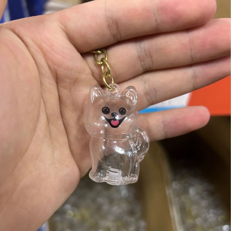 现货狗毛收纳挂件高颜值DIY收藏纪念透明胶囊包包钥匙扣跨境批发|undefined