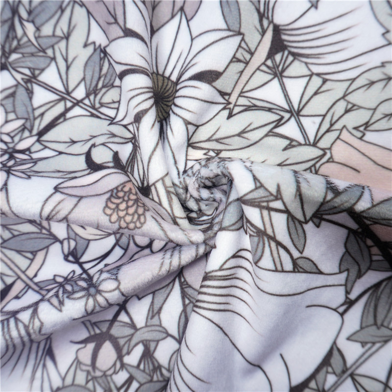 可定数码涤纶印花 全涤真超柔水晶短毛绒单边绒 毛毯抱枕面料280G