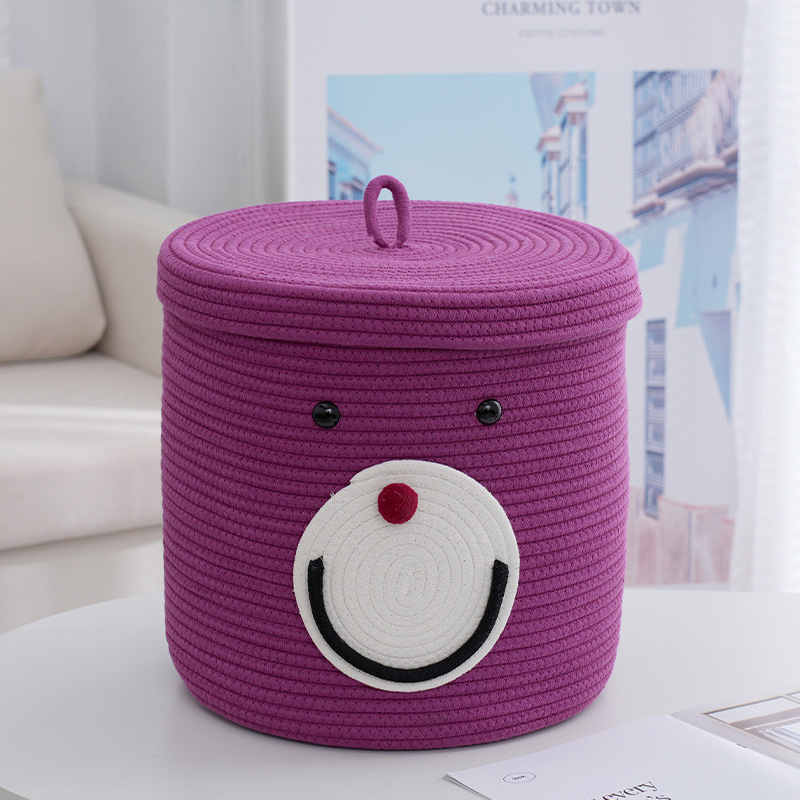 Cute purple woven storage basket
