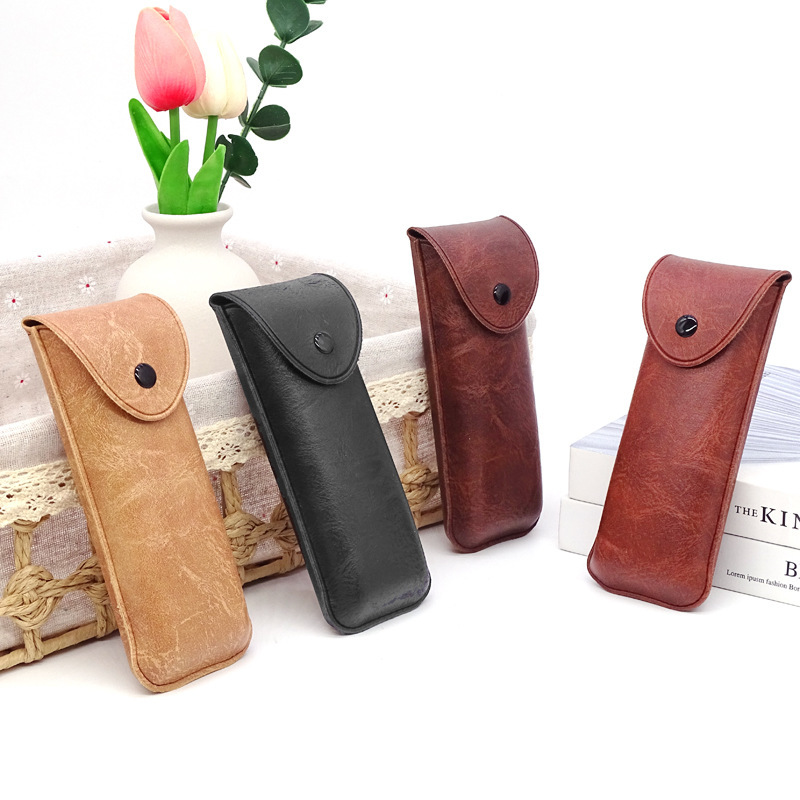 Portable Anti-Blue Light Reading Glasses Case Retro Pvc Belt Hanging Glasses Case R-5