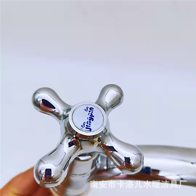 Grifo de agua fría para lavabo de aleación de zinc, galvanizado, núcleo de válvula de cobre