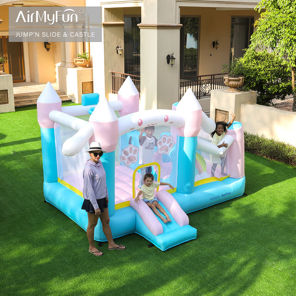 AMF | Pequeño parque infantil castillo inflable al aire libre tobogán inflable para el hogar cama de salto lindo castillo inflable para niños