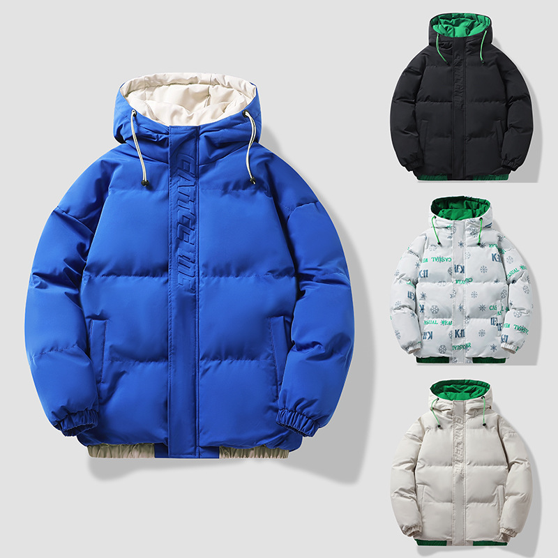 Men's Clothing Cotton Padded Jacket, Silk cotton Jacket, Autumn And Winter New Style, Plush And Thickened, Trendy Brand, Trendy Cotton Padded Jacket_voghion.com