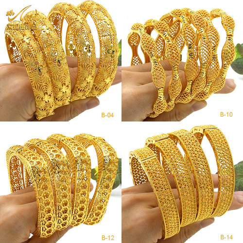 Alloy Spring Women's Indian Sand Gold Jewelry Bracelet Ring Gold Plated Hollow Accessory Wholesale Bridal Bracelet
