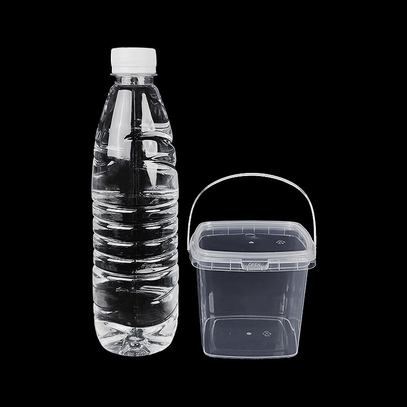 0.5L Square Storage Bucket with Lid for Fruit Salad, Internet-famous Milk Tea, Sealed Container, Laundry Detergent Pods, Plastic Packaging Bucket