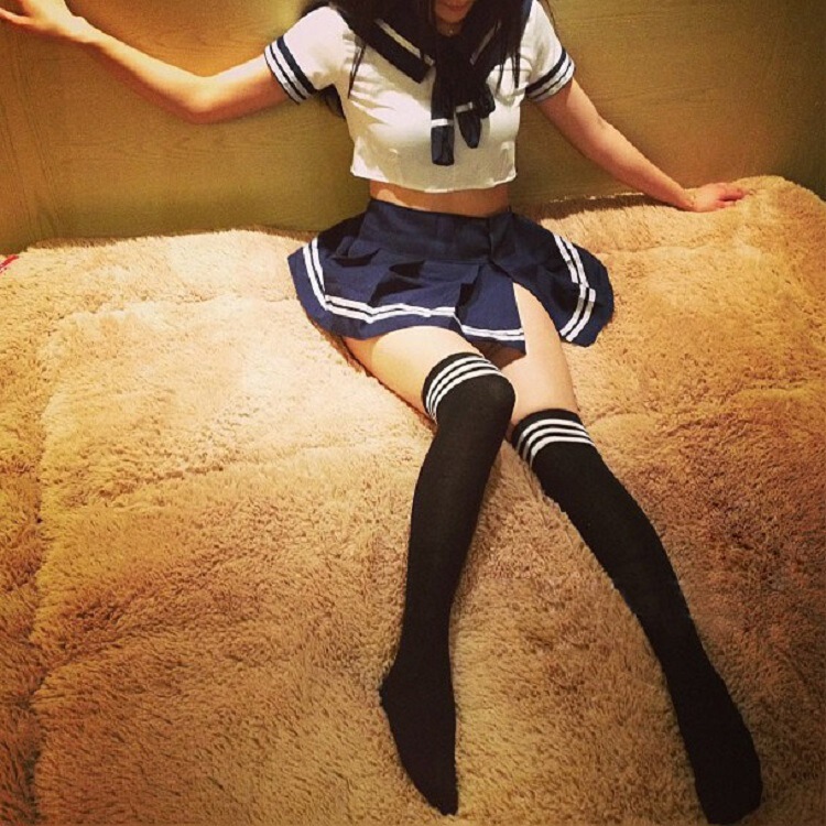 Feimu Japanese-Style Academy Style Cotton Thick Black and White Striped Long Socks Over-The-Knee High Socks Student Socks 7221 Sexy Feimu Japanese-Style Academy Style Cotton Thick Black and White Striped Long Socks Over-The-Knee High Socks Student Socks 7221 Sexy