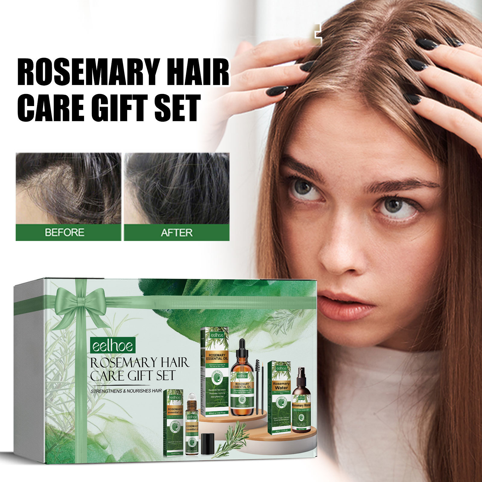 Rosemary Box EELHOE Anti Drop, Fixed Hair, Thick Moisturizing Hair Root Care Gift Set_voghion.com