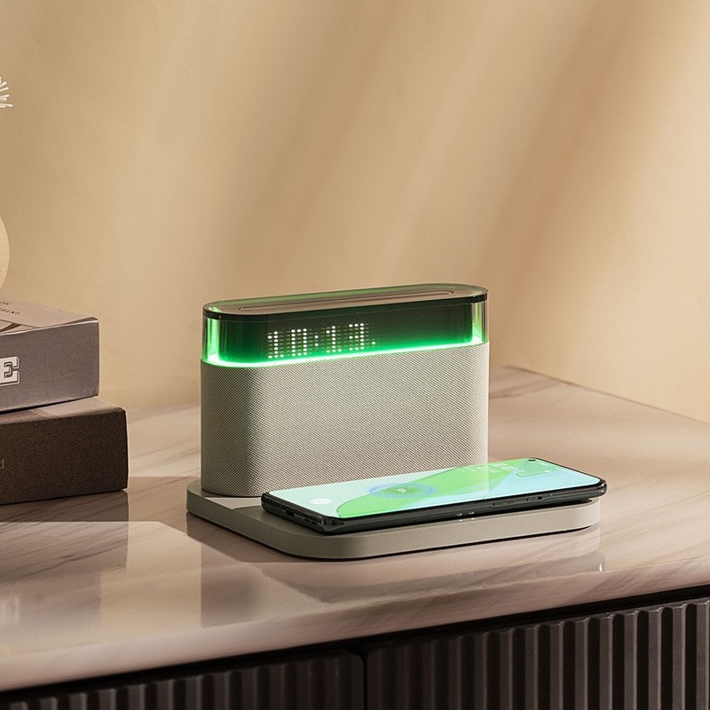 2025 新しいクロスボーダーギフトホームワイヤレス充電スマート時計ナイトライト Bluetooth スピーカーホーム小型家電|undefined