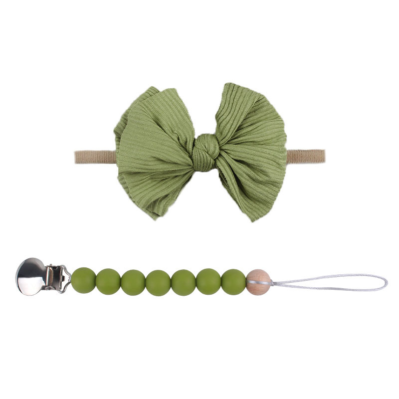 Accesorios para el cabello del bebé de Europa y América del arco de nylon banda para el cabello bebé suministros bebé chupete de silicona pezón anti-caída traje de cadena