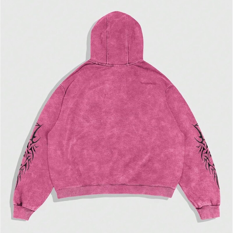 Cross-Border Y2K Unisex Veltdusa Gothic Style Zip-Up Hooded Sweatshirt