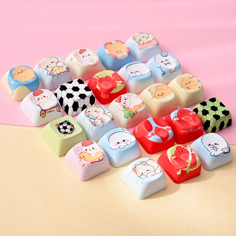 Football Cat Animal Sublimation Keycaps Stress-Relief Keys Small Mechanical Keyboard Detachable Keycap Accessories Football Cat Animal Sublimation Keycaps Stress-Relief Keys Small Mechanical Keyboard Detachable Keycap Accessories