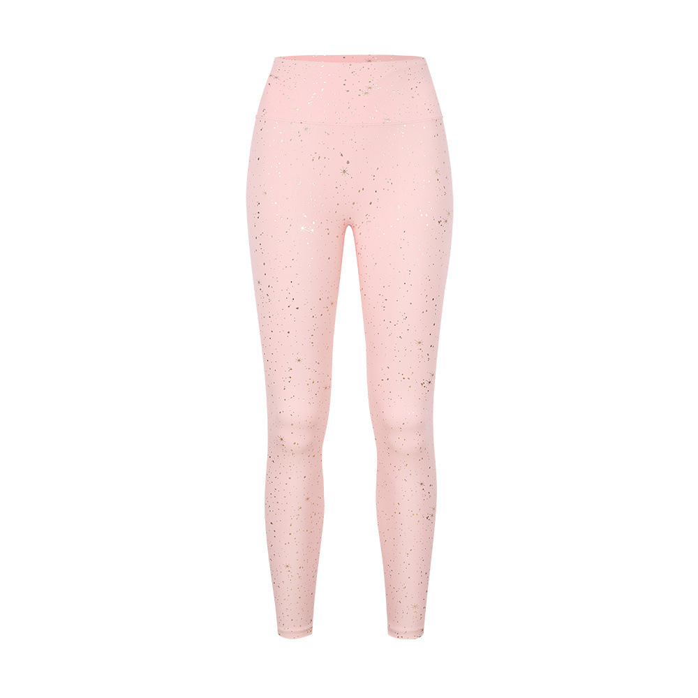 [Spot] LD nueve pantalones dorados de cintura alta, caderas desnudas, pantalones de pilates para mujeres.