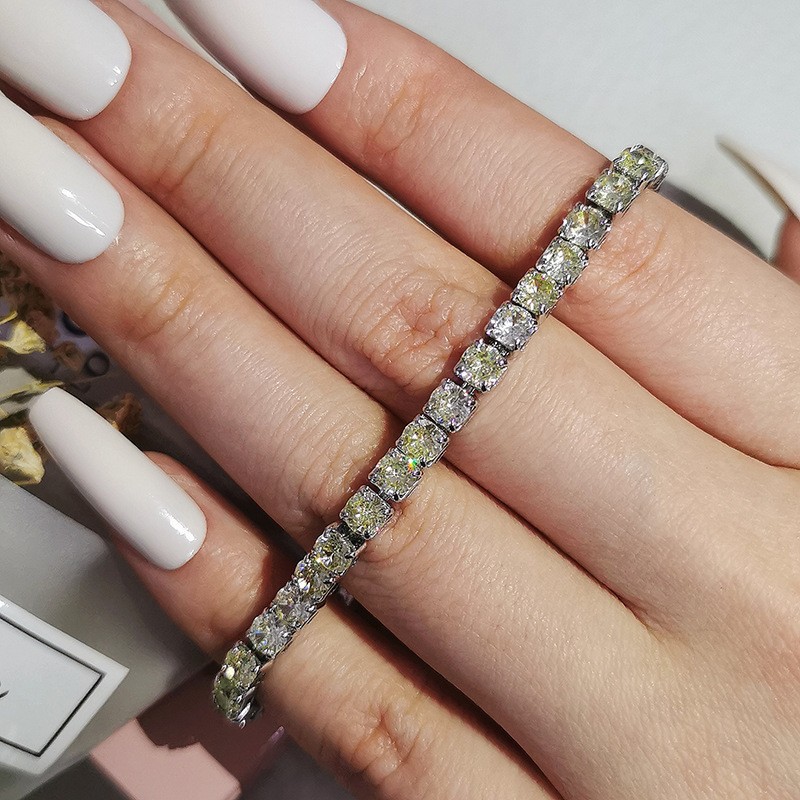 Hip Hop Tennis Armband Handstück Mehrfarbiges Zirkon Armband Damen Volldiamant Nicht verblassend S5787_voghion.com