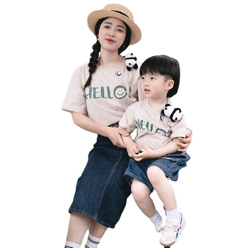 】Parent-child T-shirt summer baby boy mother-child outfit children brother and sister parent-child outfit short-sleeved family outfit mother-daughter outfit t