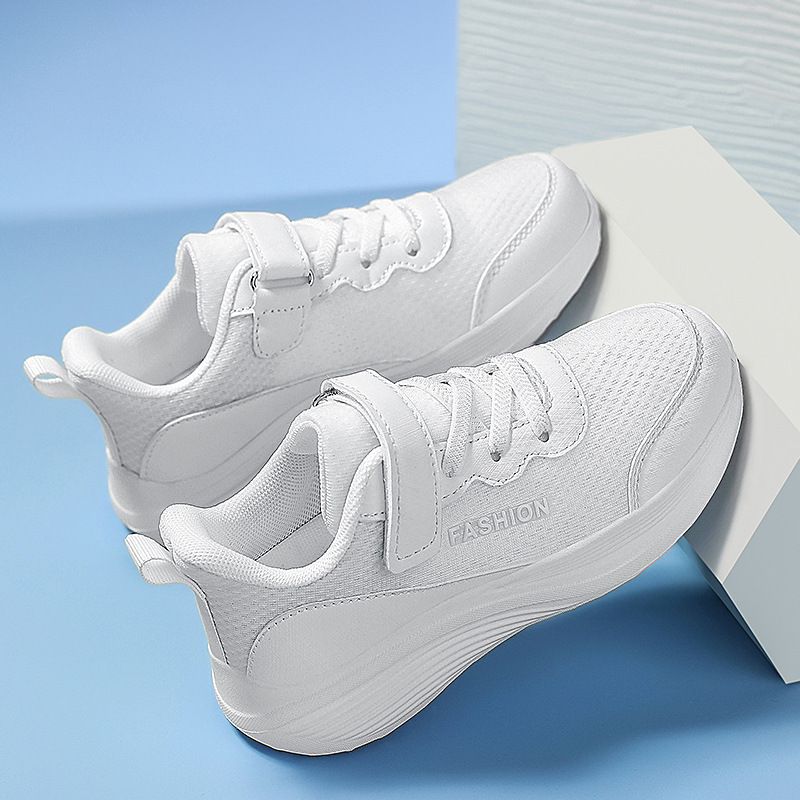Zapatillas Blancas de Malla para Niños Malla y MD Transpirable con Amortiguación