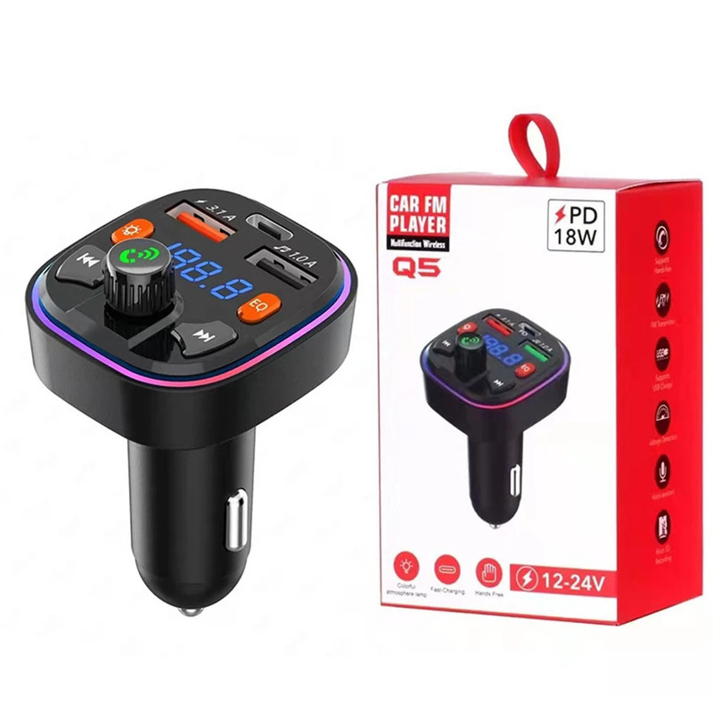 Q5車載MP3 FM車載bluetooth送信機bluetooth車充電tfカードuディスクプレーヤークロスボーダー起爆金|undefined