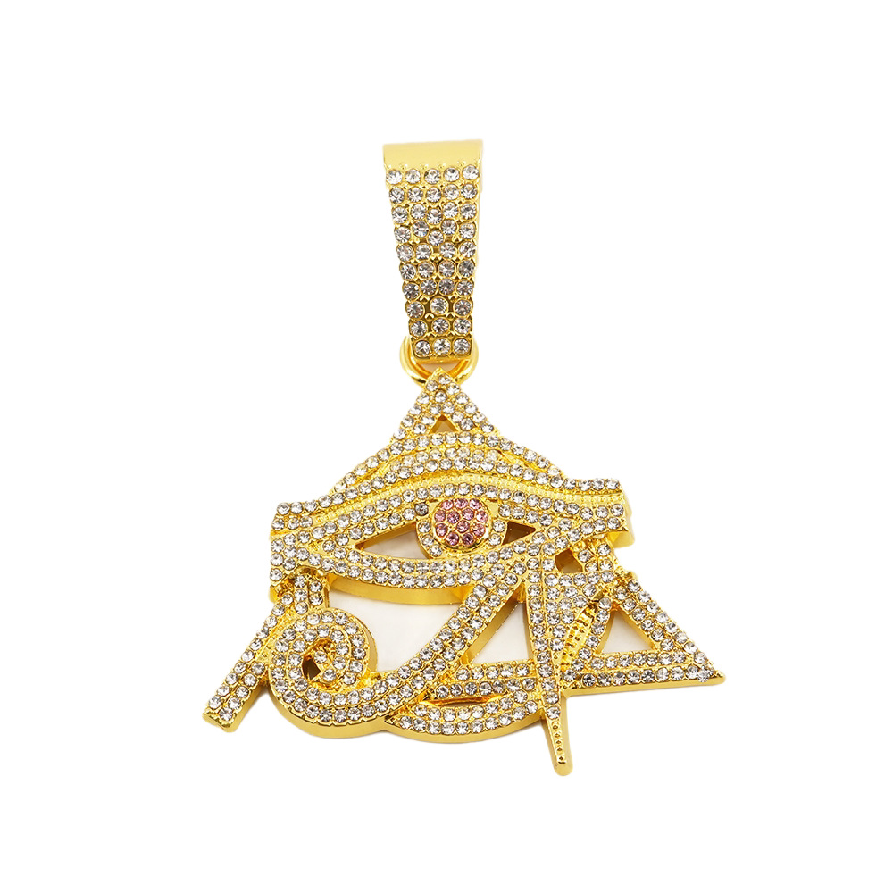 Collar de colgante triangular de diamante completo, estilo hip-hop europeo y americano, conjunto de cadenas cubanas, accesorios callejeros de moda para hombres y mujeres.