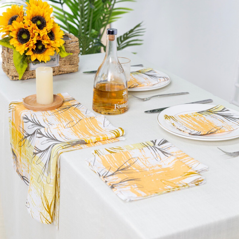 亚麻印花餐巾餐垫外贸隔热垫氛围感桌面布艺婚礼餐巾垫Napkins|undefined