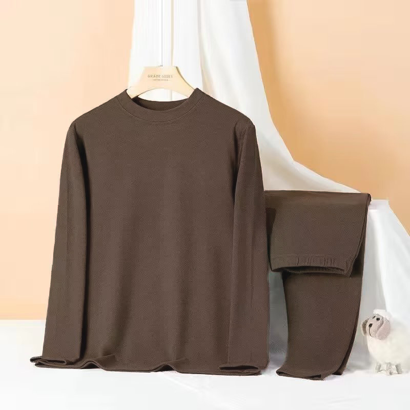 Source fabricante top camiseta larga otoño e invierno para hombres T delgado de doble cara de terciopelo alemán caliente cuello redondo camisa de fondo ropa interior térmica