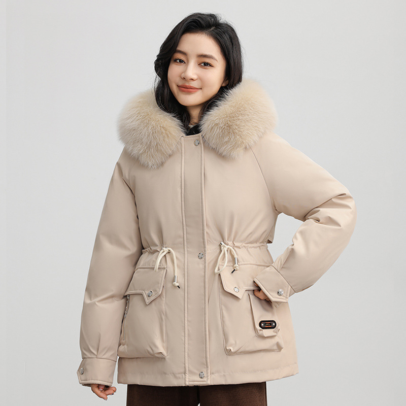 Desmontable más pelusa gruesa sobre la chaqueta corta para mujeres 2024 invierno nuevo cuello de lana grande ropa de mujer