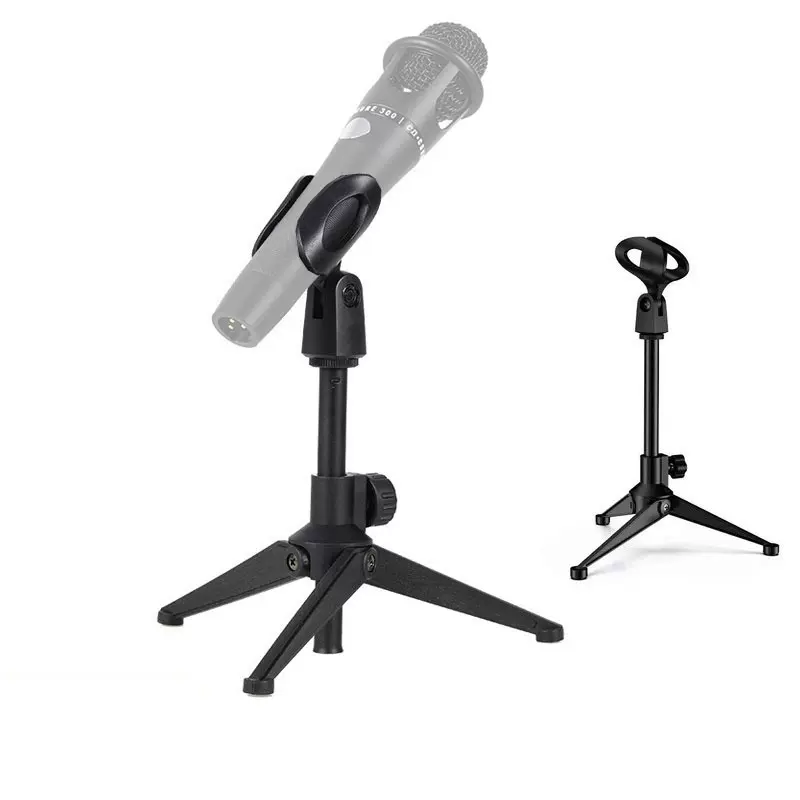 麦克风桌面支架可调节高度有线麦弹性夹电脑手机唱歌讲课话筒支架