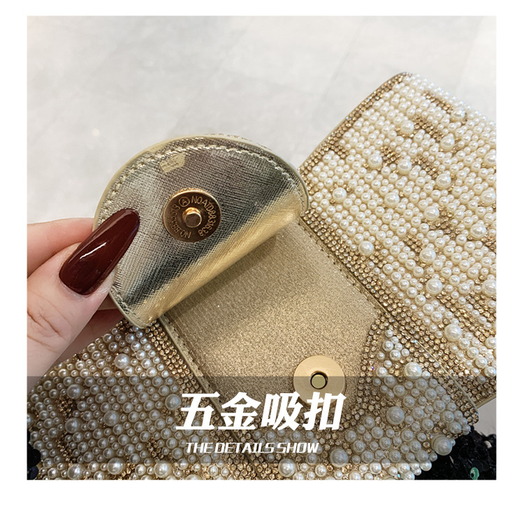 New cross-border European and American retro high-end clutch bag, full diamond single-shoulder crossbody ladies' bag, small bag, socialite dinner bag undefined