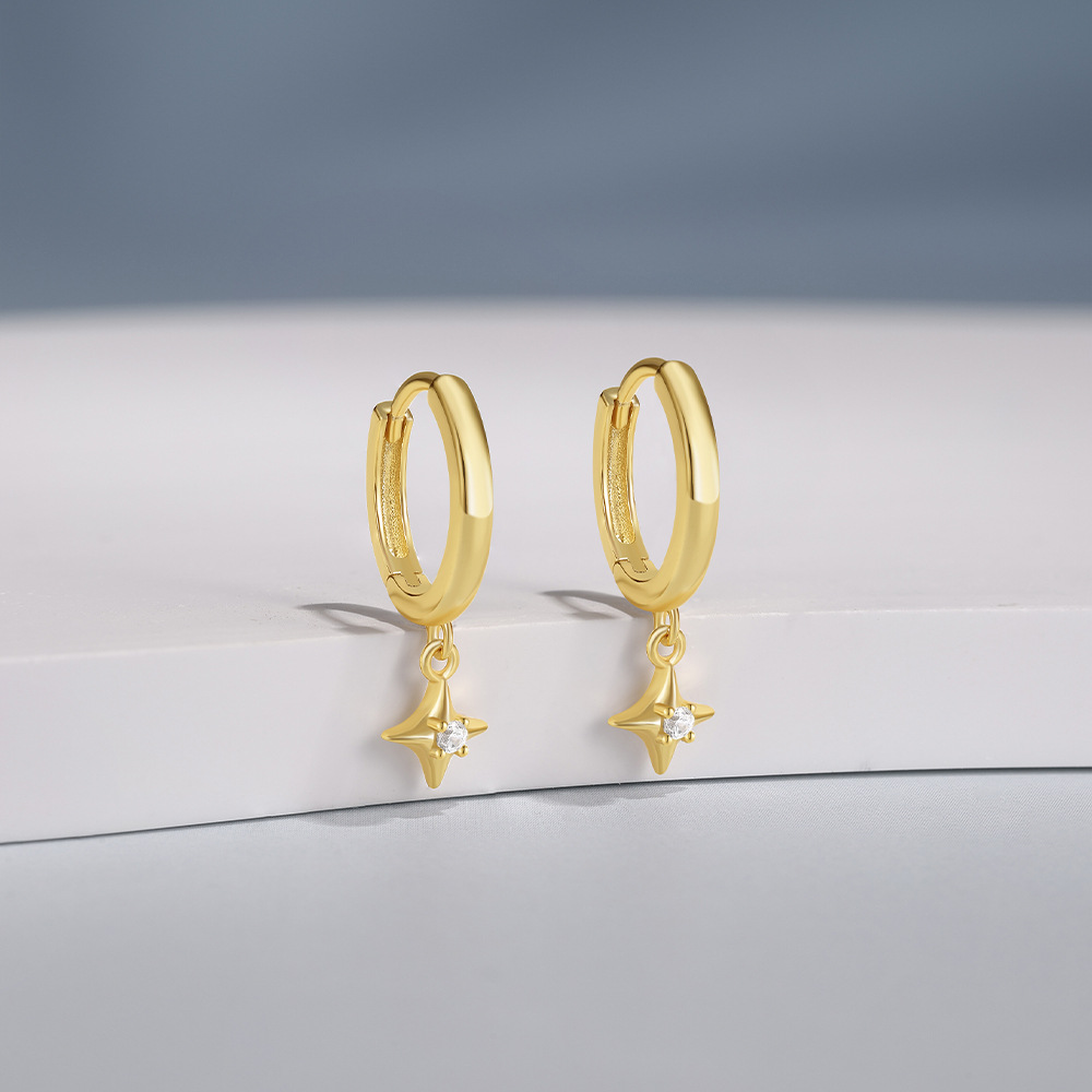 5g Weight 925 Sterling Silver Ear Needle Material Zircon Inlay Material Earrings Classification 1 Pair Quantity Holiday, Travel, Daily Occasion 925 Sterling Silver Material Geometric Pattern Women's Gender Plating Design Simple Style, Streetwear Style 1 Pair 925 Sterling Silver Zircon Geometric Earrings 14