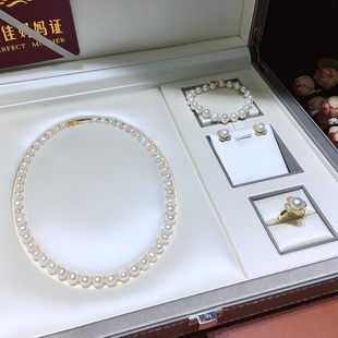 Freshwater Pearl Necklace Bracelet Set for Women 7-8mm Fashionable Simple Trendyy Gold-Filled Craft Necklace Jewelry