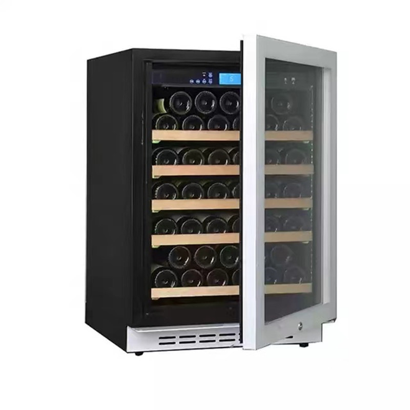 Vinoteca doméstica de temperatura constante, pequeña nevera refrigerada de una sola temperatura con capacidad para 46 botellas, vitrina para té y vino, refrigerador para vinos