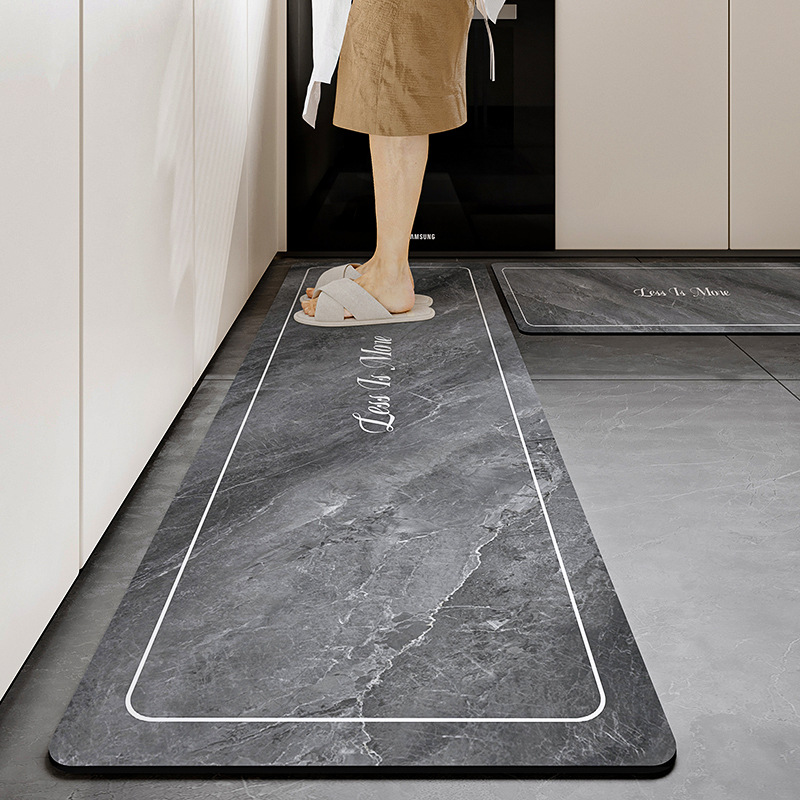 Diatom barro piso de cocina alfombra antideslizante a prueba de aceite absorbente de la puerta mancha-resistente piso estera impermeable alfombra borrable lavable hogar