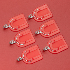 Festive adhesive hook red U-shaped small plastic adhesive hook Chinese knot pendant storage hook door behind-the-door clothes hook