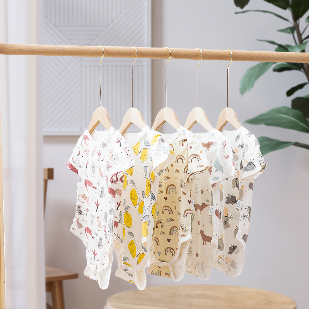 New KANGOBABY cross-border baby clothes bamboo cotton romper newborn jumpsuit cartoon triangle romper