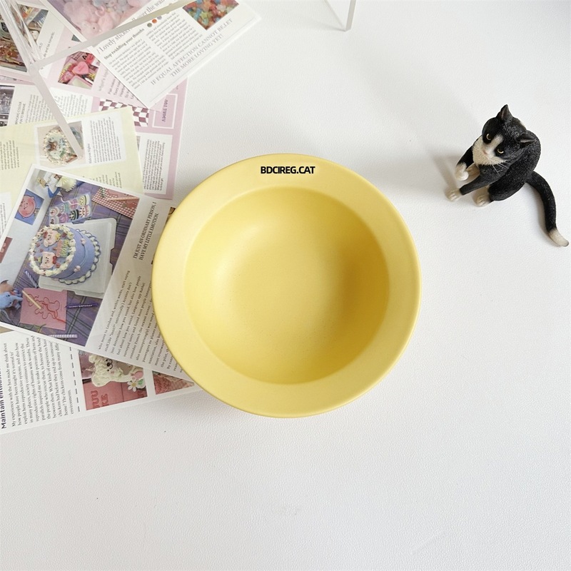 BD 猫ボウル セラミック マカロン 高価値 猫用食事缶詰 猫用丼 飲料水 首の保護 身長を伸ばす 転倒防止ボウルスタンド|undefined