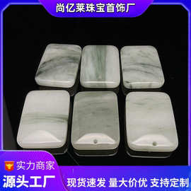 新疆天山翠平安无事牌吊坠 天然金丝玉飘花玉坠 情侣款玉牌子批发