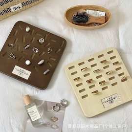 木质首饰架耳钉戒指饰品陈列展示盘分格珠宝耳环收纳盘拍摄道具